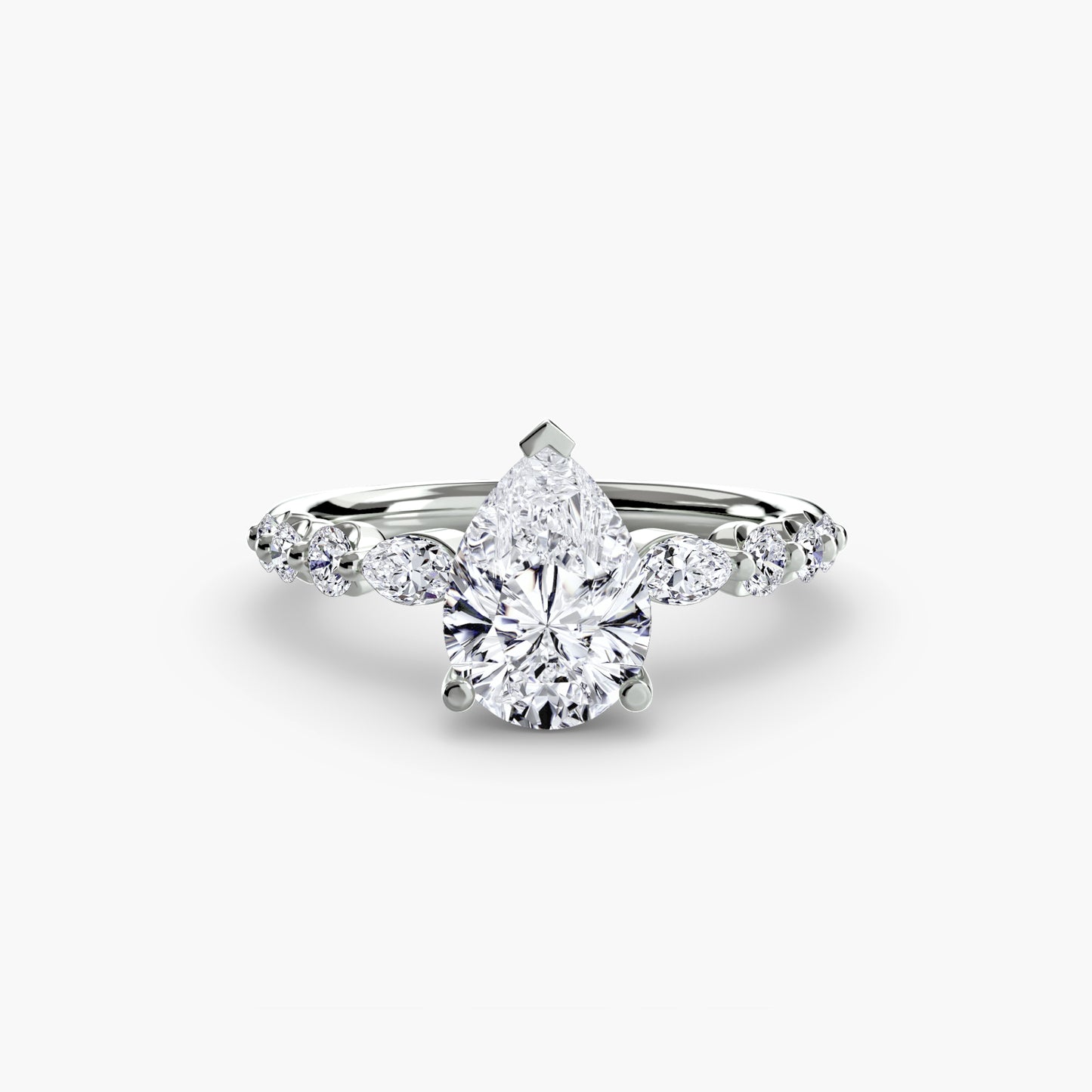 Tiered Accent Diamond-Band Engagement Ring 0.50ct–3.00ct with 0.29ct Side Stones for Women | Imperial Time UK Ltd