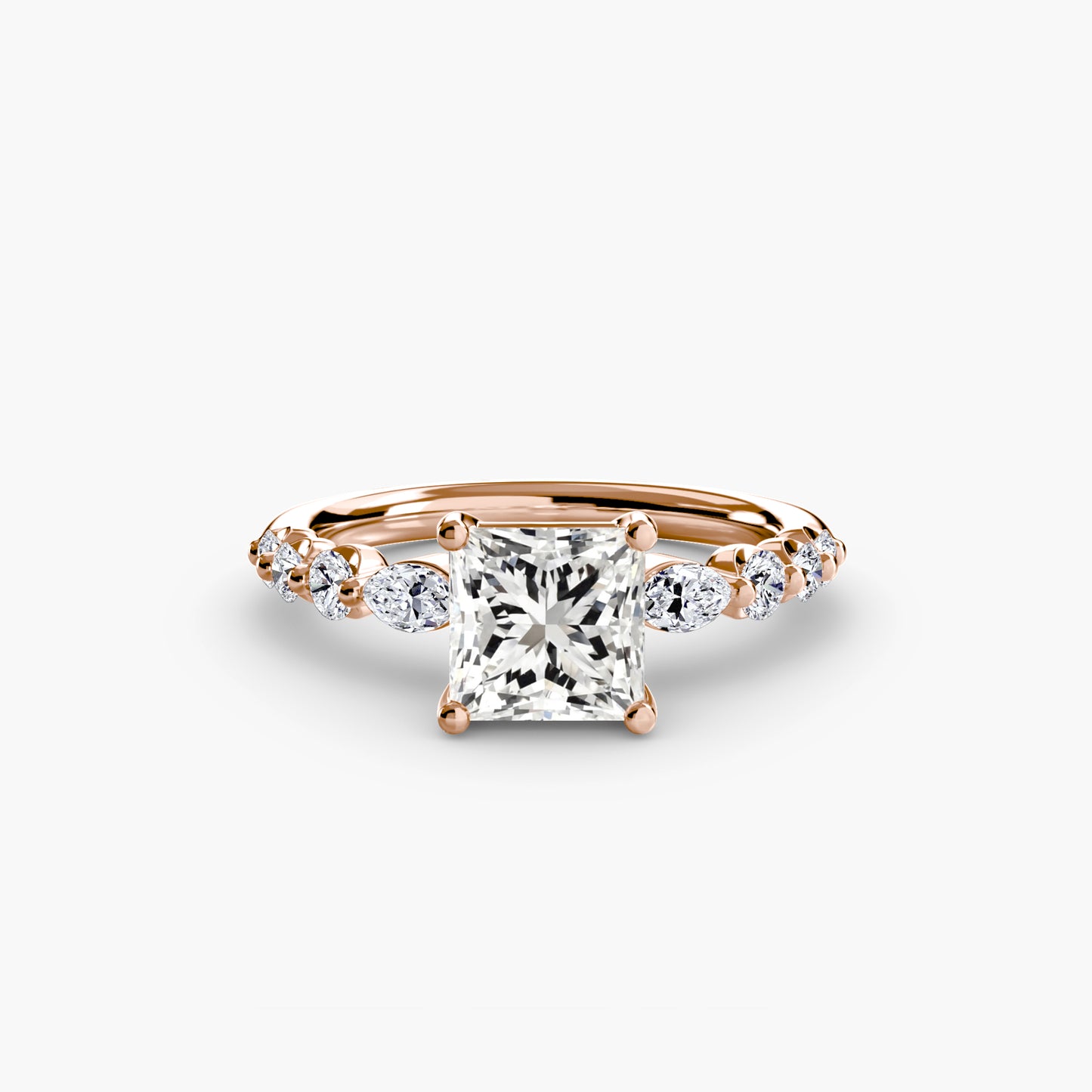Tiered Accent Diamond-Band Engagement Ring 0.50ct–3.00ct with 0.29ct Side Stones for Women | Imperial Time UK Ltd