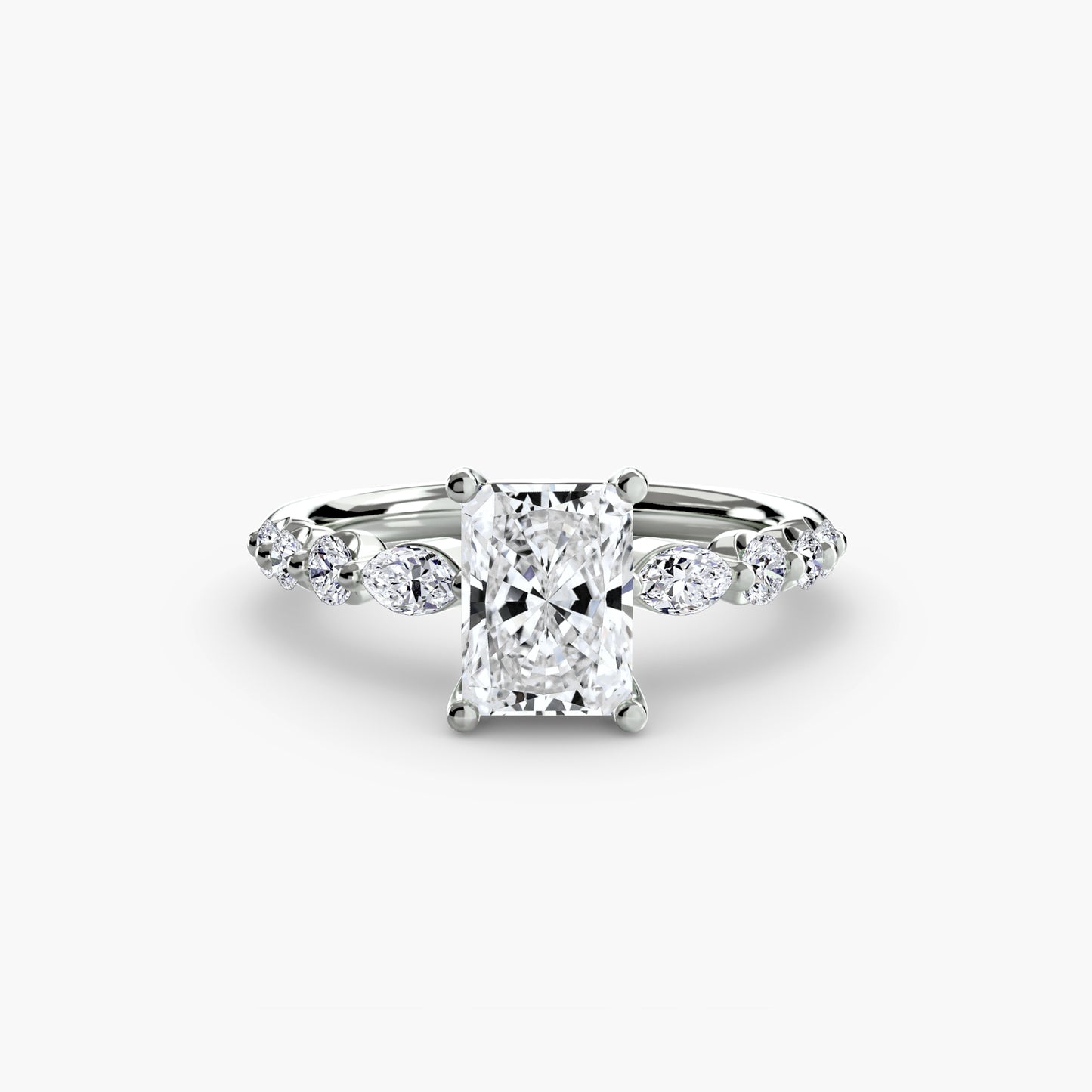 Tiered Accent Diamond-Band Engagement Ring 0.50ct–3.00ct with 0.29ct Side Stones for Women | Imperial Time UK Ltd