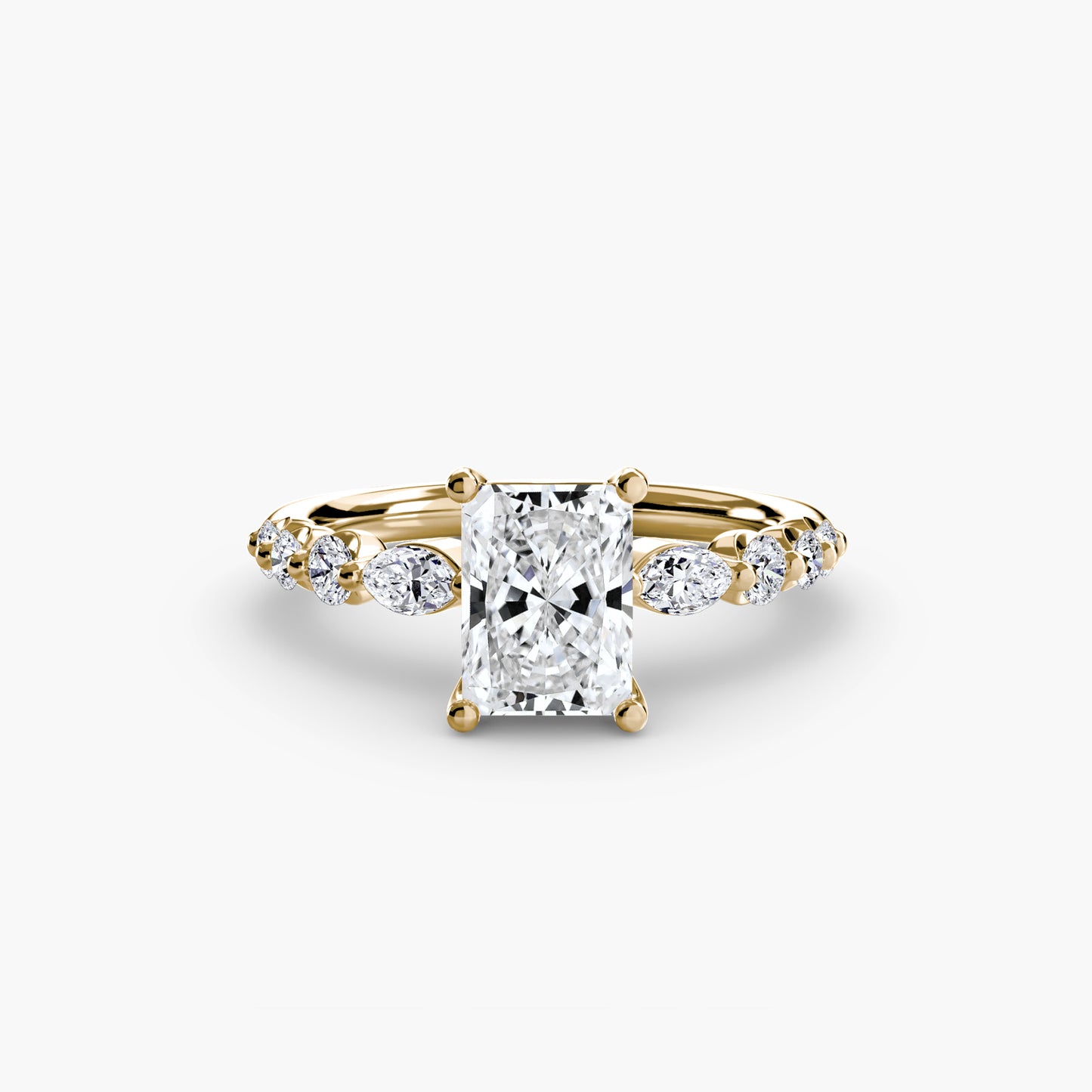 Tiered Accent Diamond-Band Engagement Ring 0.50ct–3.00ct with 0.29ct Side Stones for Women | Imperial Time UK Ltd