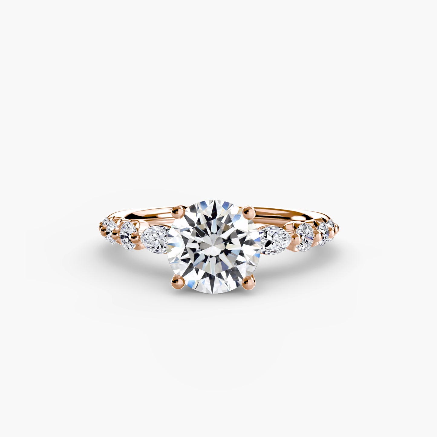 Tiered Accent Diamond-Band Engagement Ring 0.50ct–3.00ct with 0.29ct Side Stones for Women | Imperial Time UK Ltd