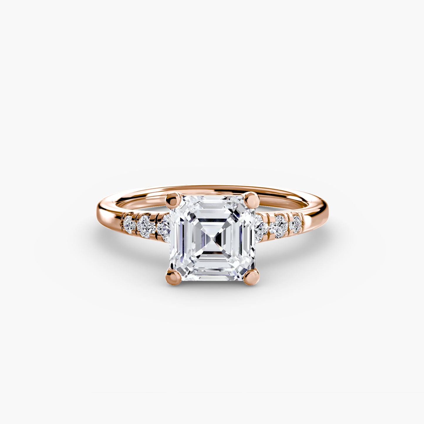 Solitaire Ring with Shoulder Accents 0.50ct–3.00ct and 0.14ct Side Stones in Classic Wedding Style | Imperial Time