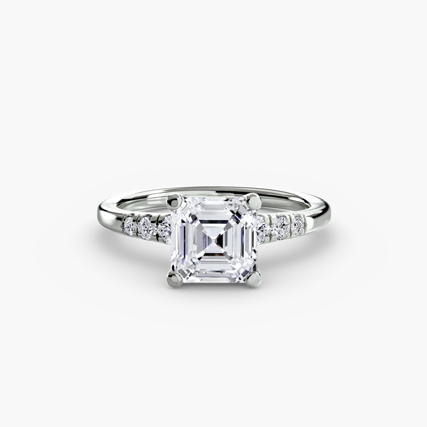 Solitaire Ring with Shoulder Accents 0.50ct–3.00ct and 0.14ct Side Stones in Classic Wedding Style | Imperial Time
