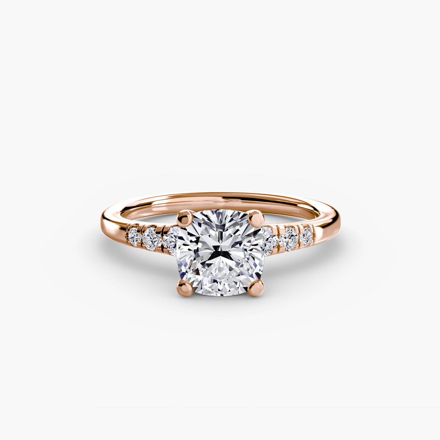Solitaire Ring with Shoulder Accents 0.50ct–3.00ct and 0.14ct Side Stones in Classic Wedding Style | Imperial Time