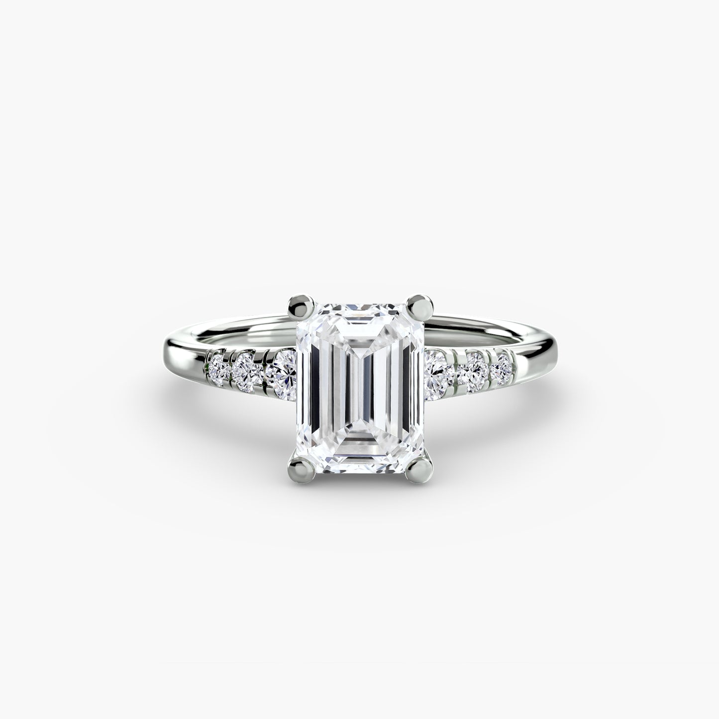 Solitaire Ring with Shoulder Accents 0.50ct–3.00ct and 0.14ct Side Stones in Classic Wedding Style | Imperial Time