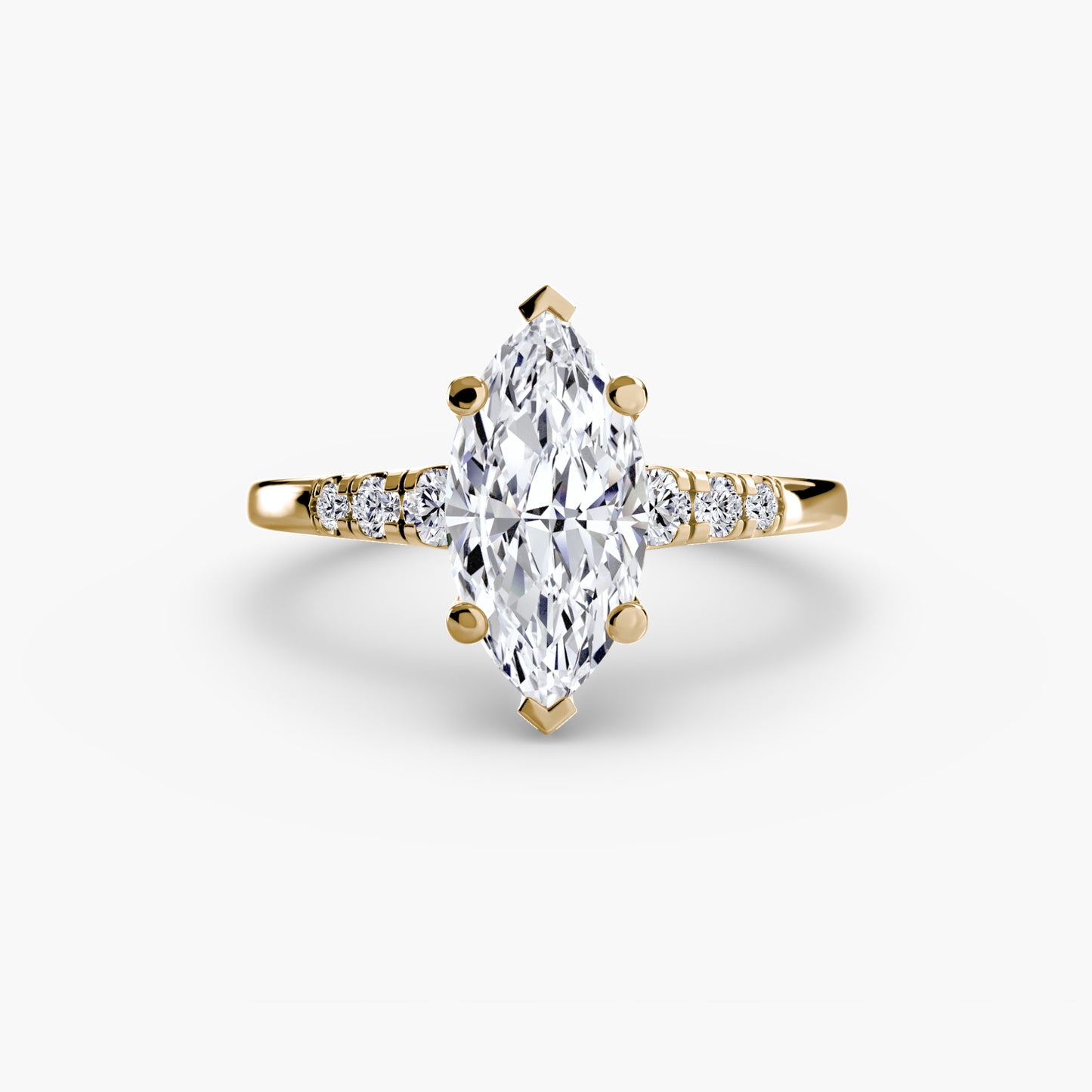 Solitaire Ring with Shoulder Accents 0.50ct–3.00ct and 0.14ct Side Stones in Classic Wedding Style | Imperial Time