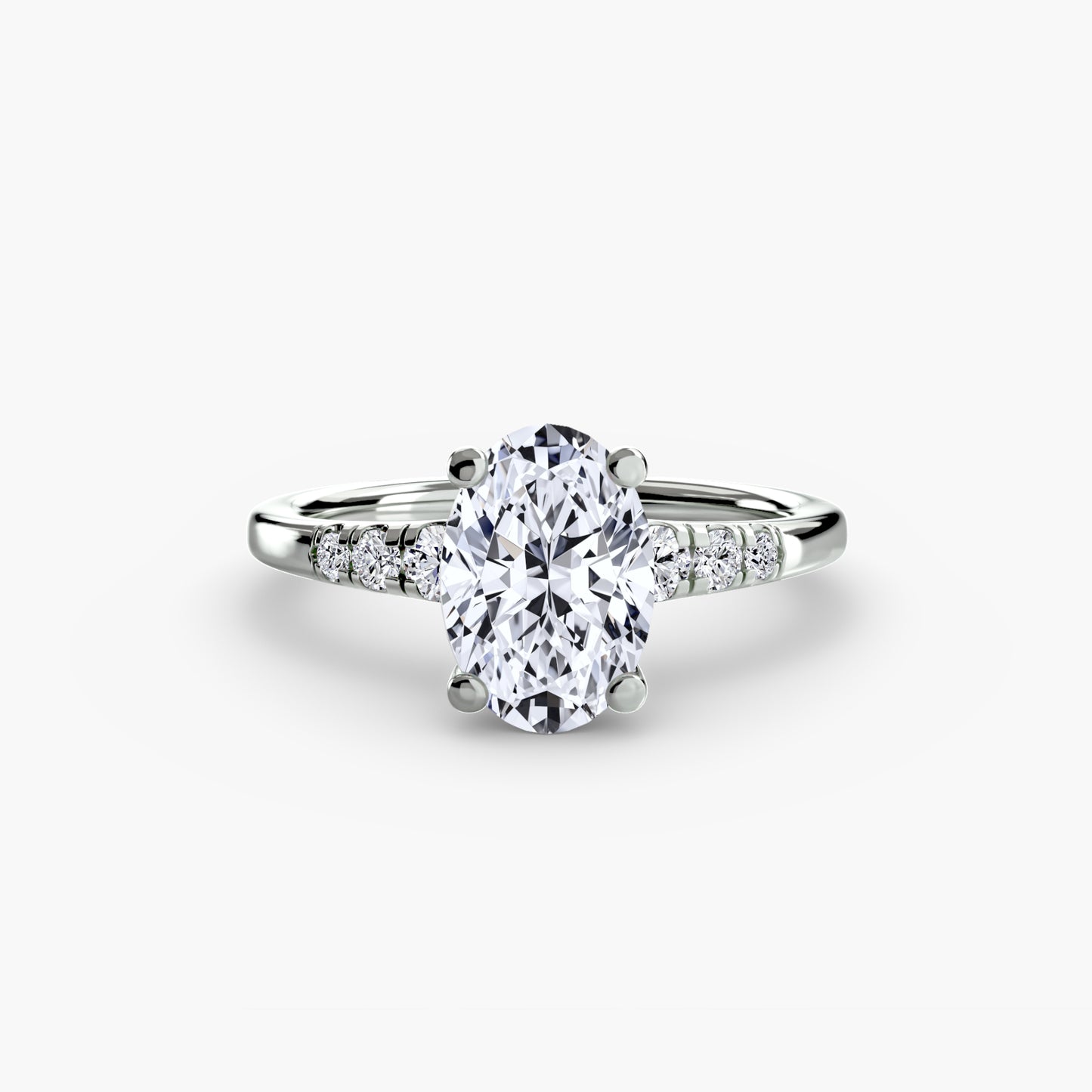 Solitaire Ring with Shoulder Accents 0.50ct–3.00ct and 0.14ct Side Stones in Classic Wedding Style | Imperial Time
