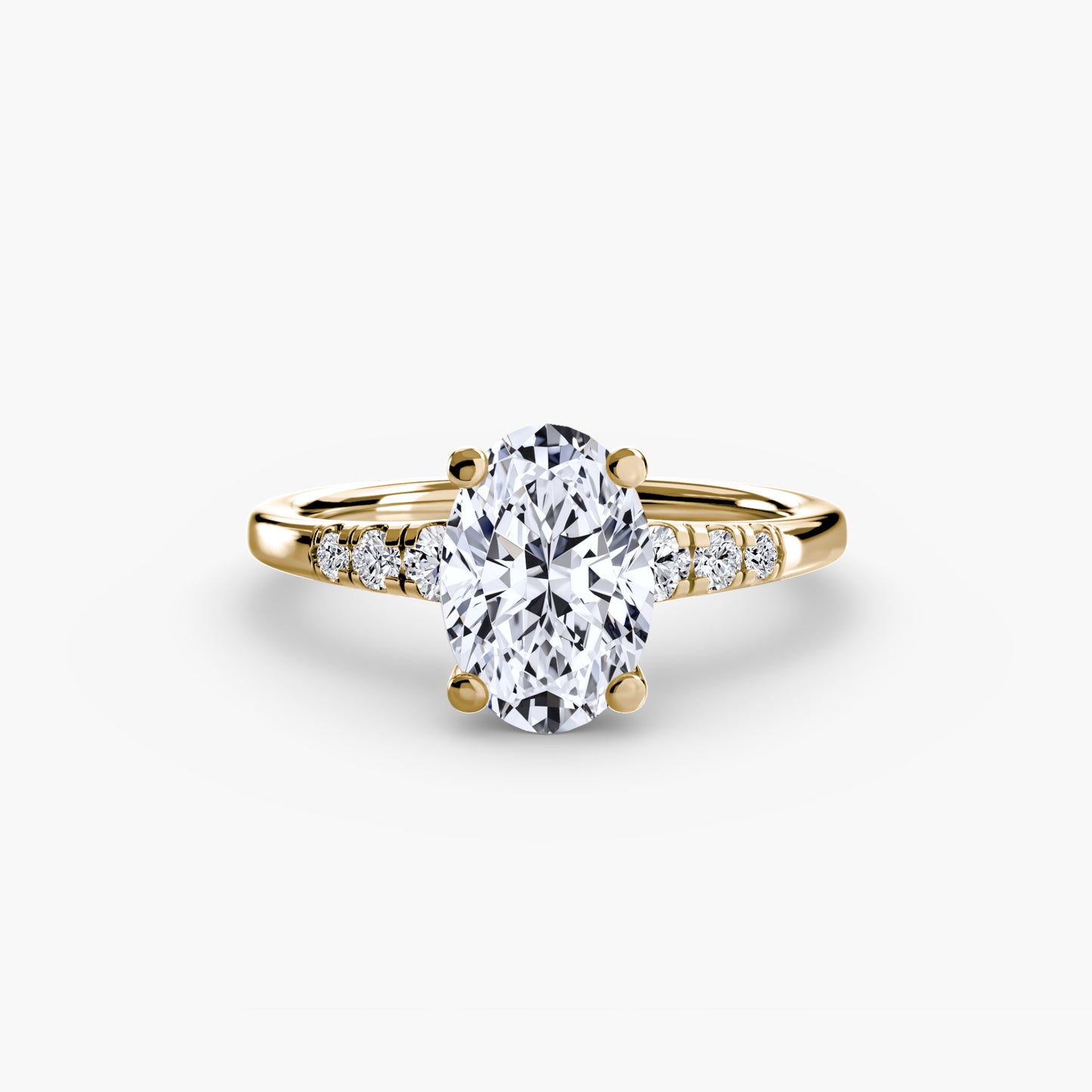 Solitaire Ring with Shoulder Accents 0.50ct–3.00ct and 0.14ct Side Stones in Classic Wedding Style | Imperial Time