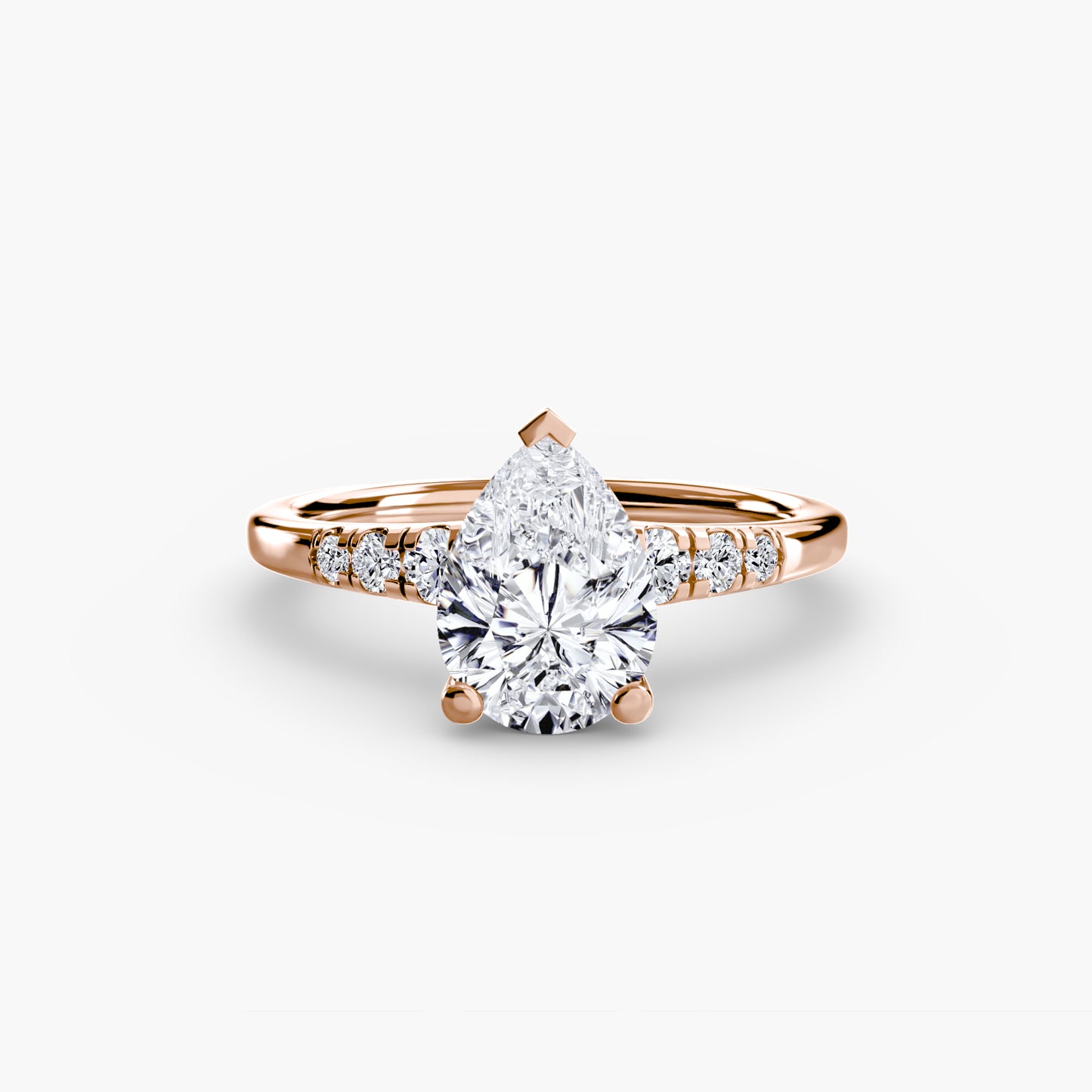 Solitaire Ring with Shoulder Accents 0.50ct–3.00ct and 0.14ct Side Stones in Classic Wedding Style | Imperial Time