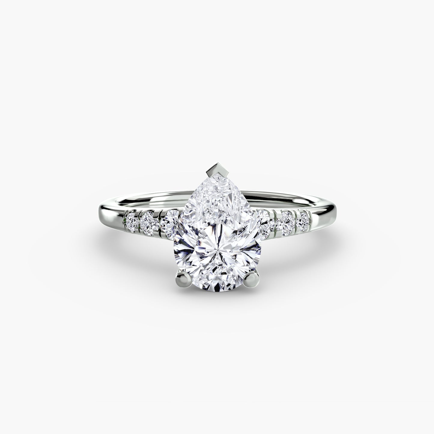 Solitaire Ring with Shoulder Accents 0.50ct–3.00ct and 0.14ct Side Stones in Classic Wedding Style | Imperial Time