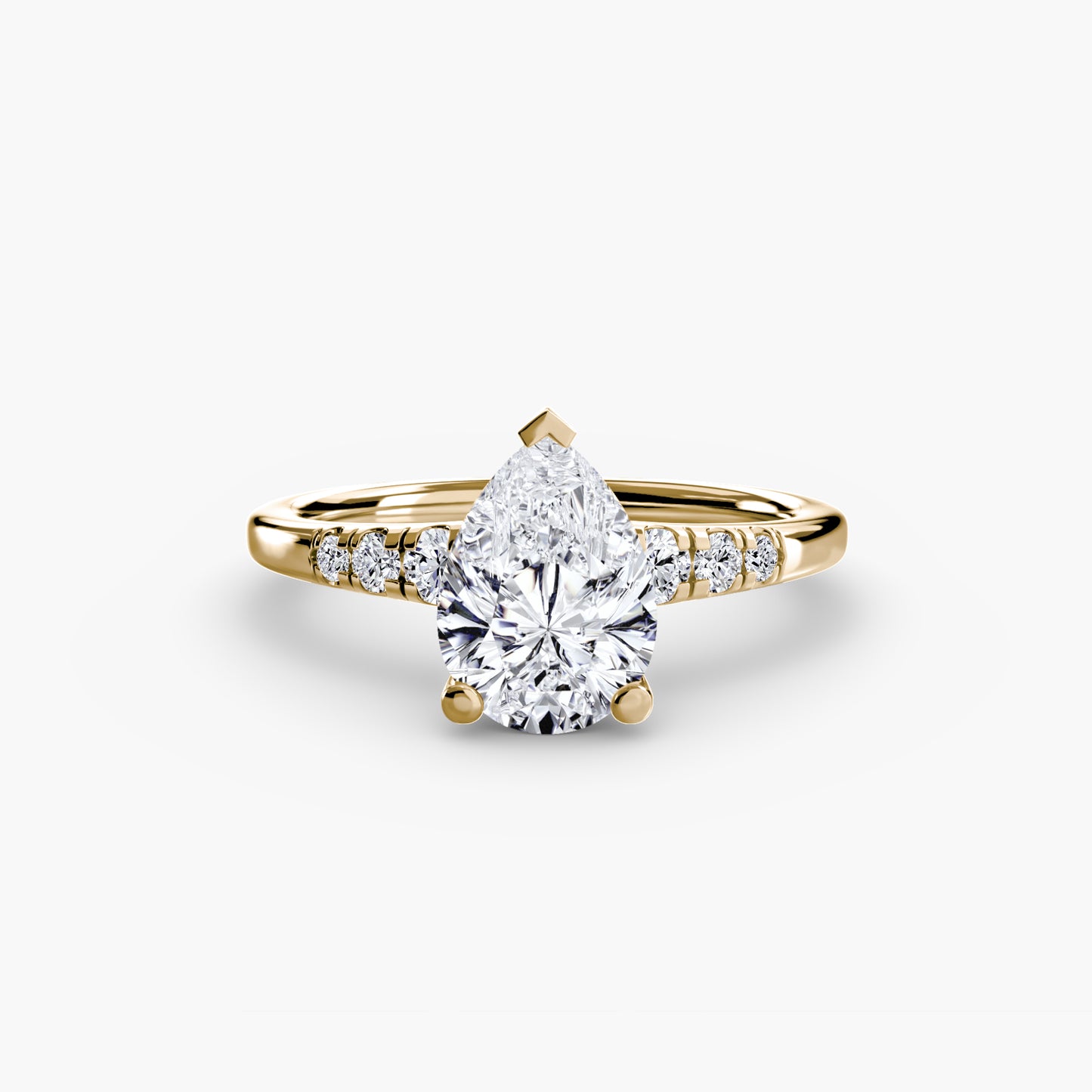 Solitaire Ring with Shoulder Accents 0.50ct–3.00ct and 0.14ct Side Stones in Classic Wedding Style | Imperial Time