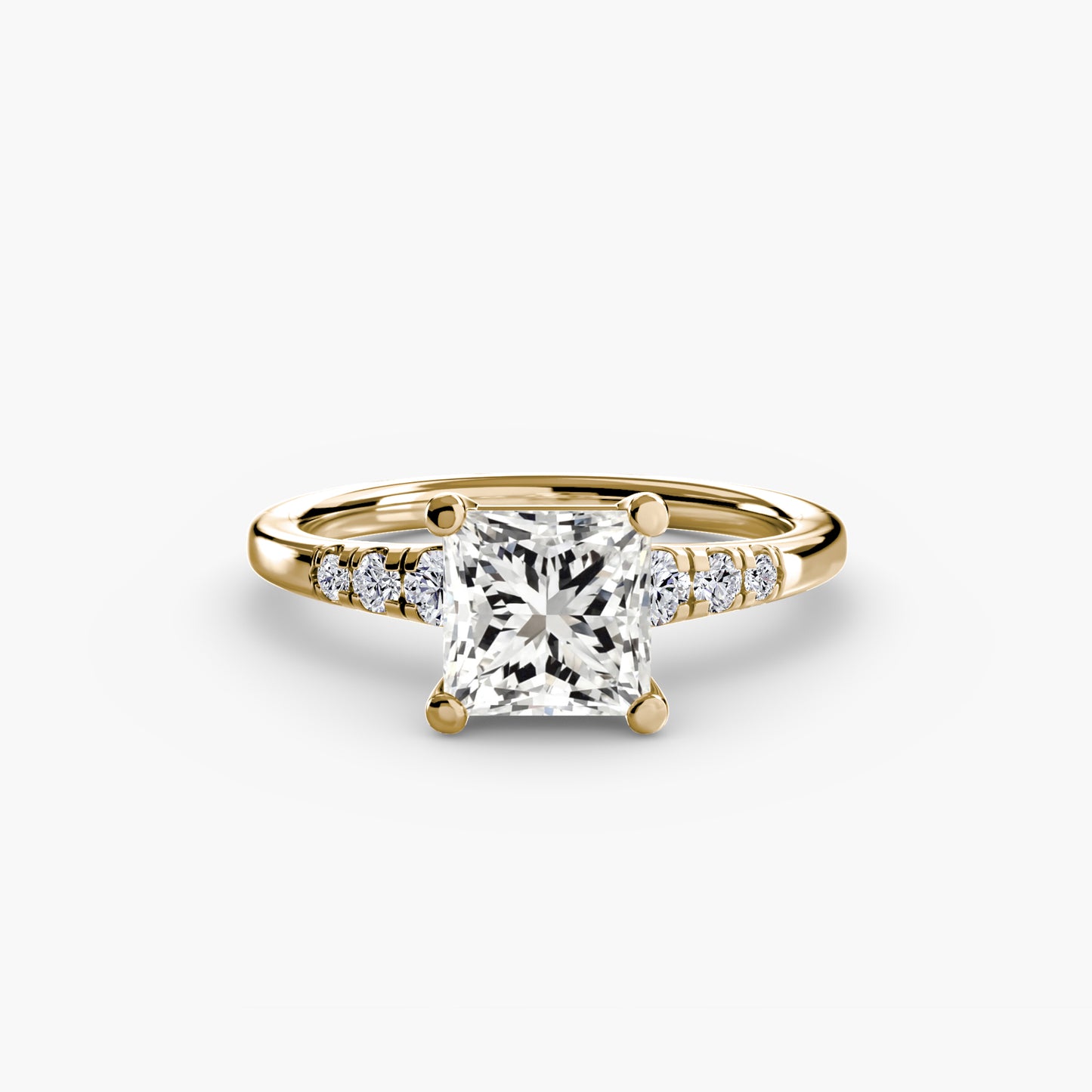 Solitaire Ring with Shoulder Accents 0.50ct–3.00ct and 0.14ct Side Stones in Classic Wedding Style | Imperial Time