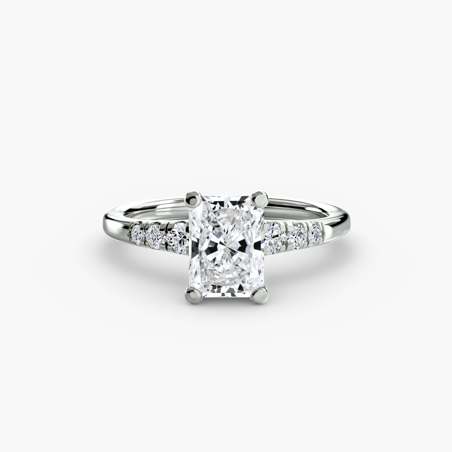 Solitaire Ring with Shoulder Accents 0.50ct–3.00ct and 0.14ct Side Stones in Classic Wedding Style | Imperial Time