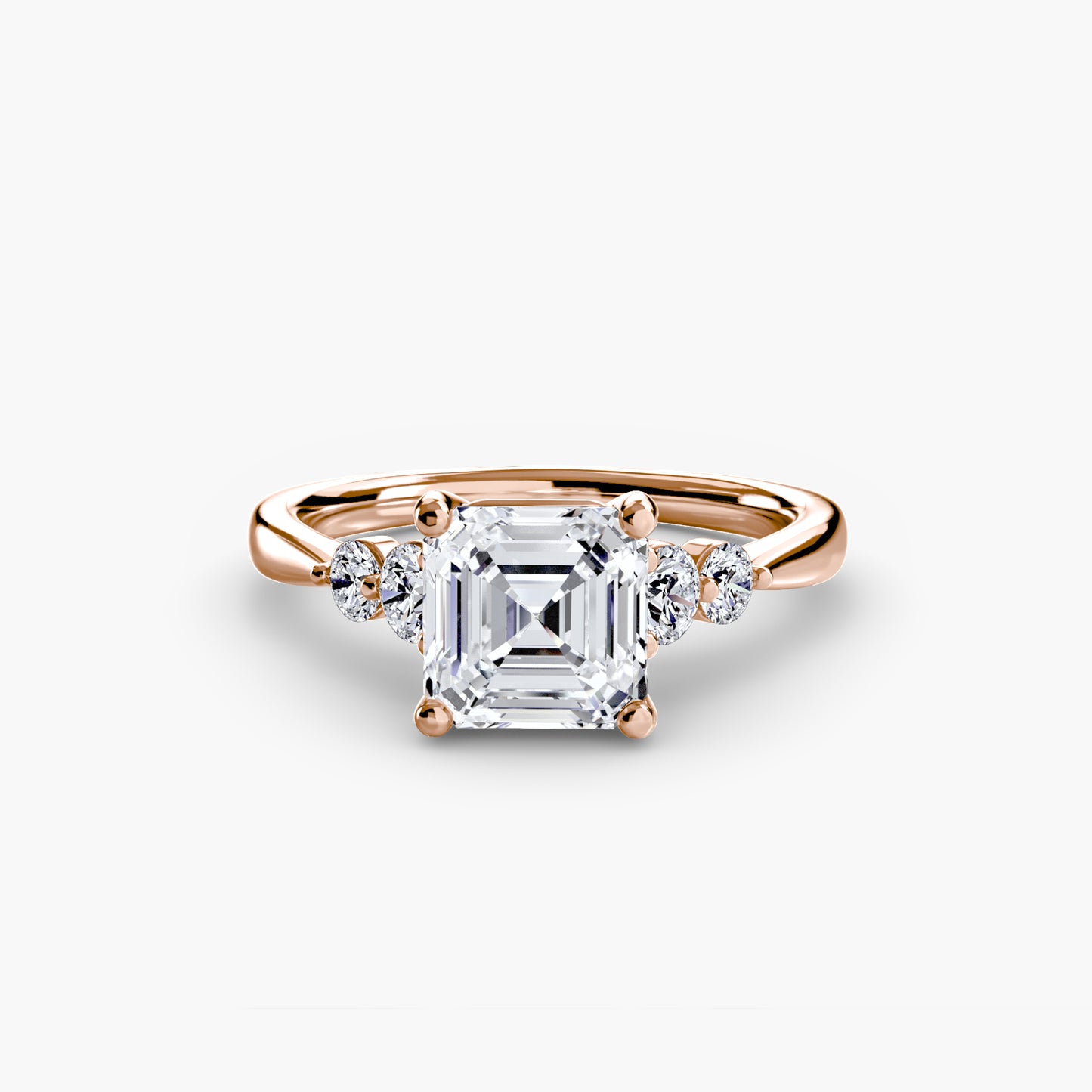 Solitaire Ring with Shoulder Accents 0.50ct–3.00ct and 0.23ct Side Stones in Classic Wedding Style | Imperial Time