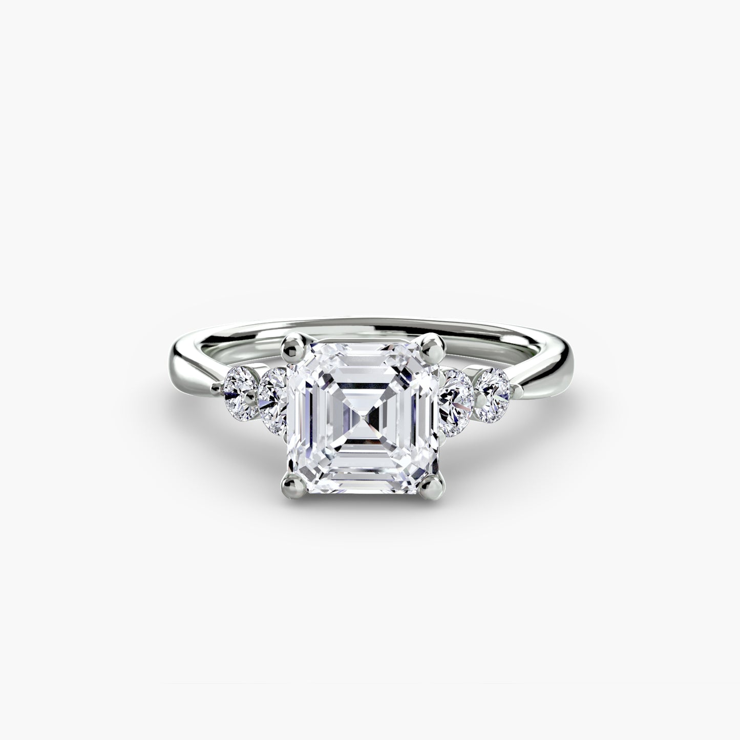 Solitaire Ring with Shoulder Accents 0.50ct–3.00ct and 0.23ct Side Stones in Classic Wedding Style | Imperial Time