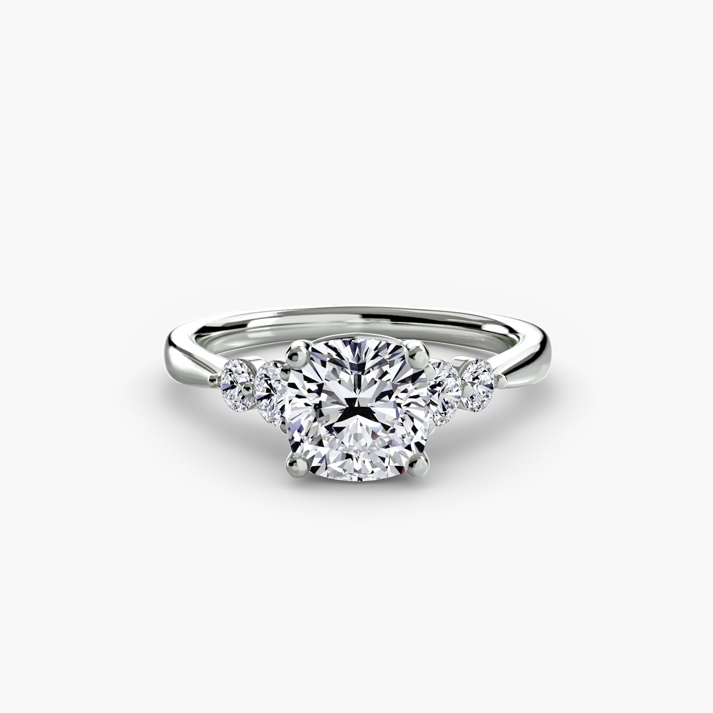 Solitaire Ring with Shoulder Accents 0.50ct–3.00ct and 0.23ct Side Stones in Classic Wedding Style | Imperial Time