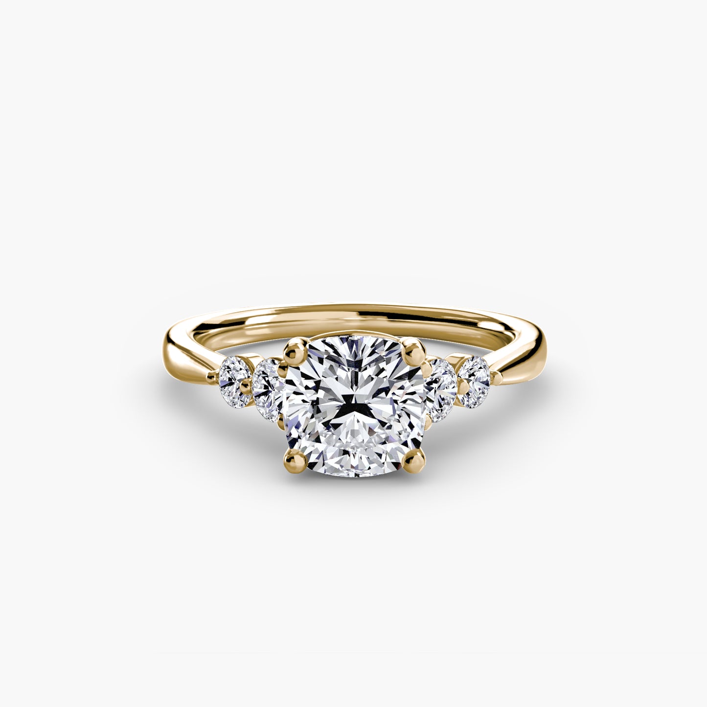 Solitaire Ring with Shoulder Accents 0.50ct–3.00ct and 0.23ct Side Stones in Classic Wedding Style | Imperial Time