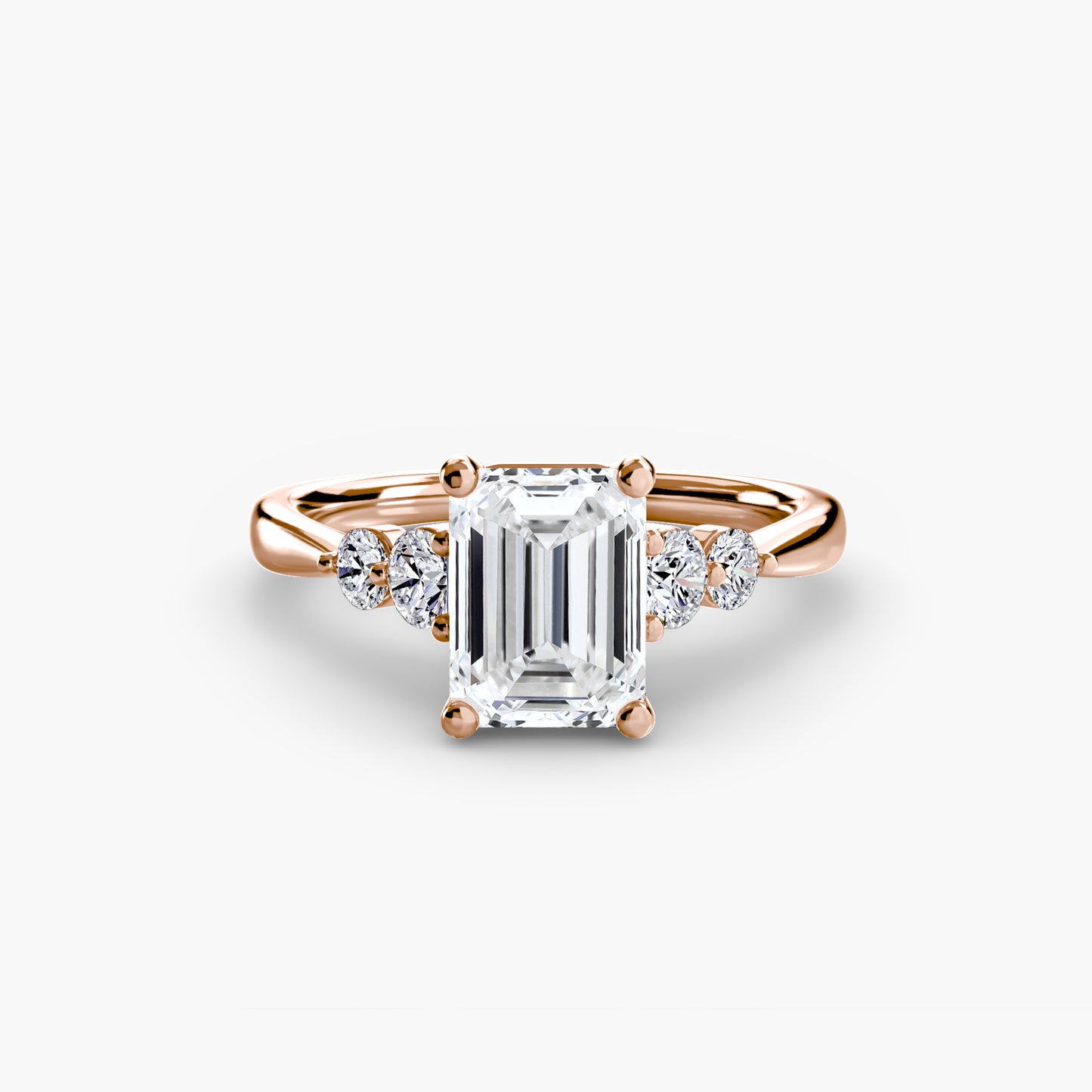 Solitaire Ring with Shoulder Accents 0.50ct–3.00ct and 0.23ct Side Stones in Classic Wedding Style | Imperial Time
