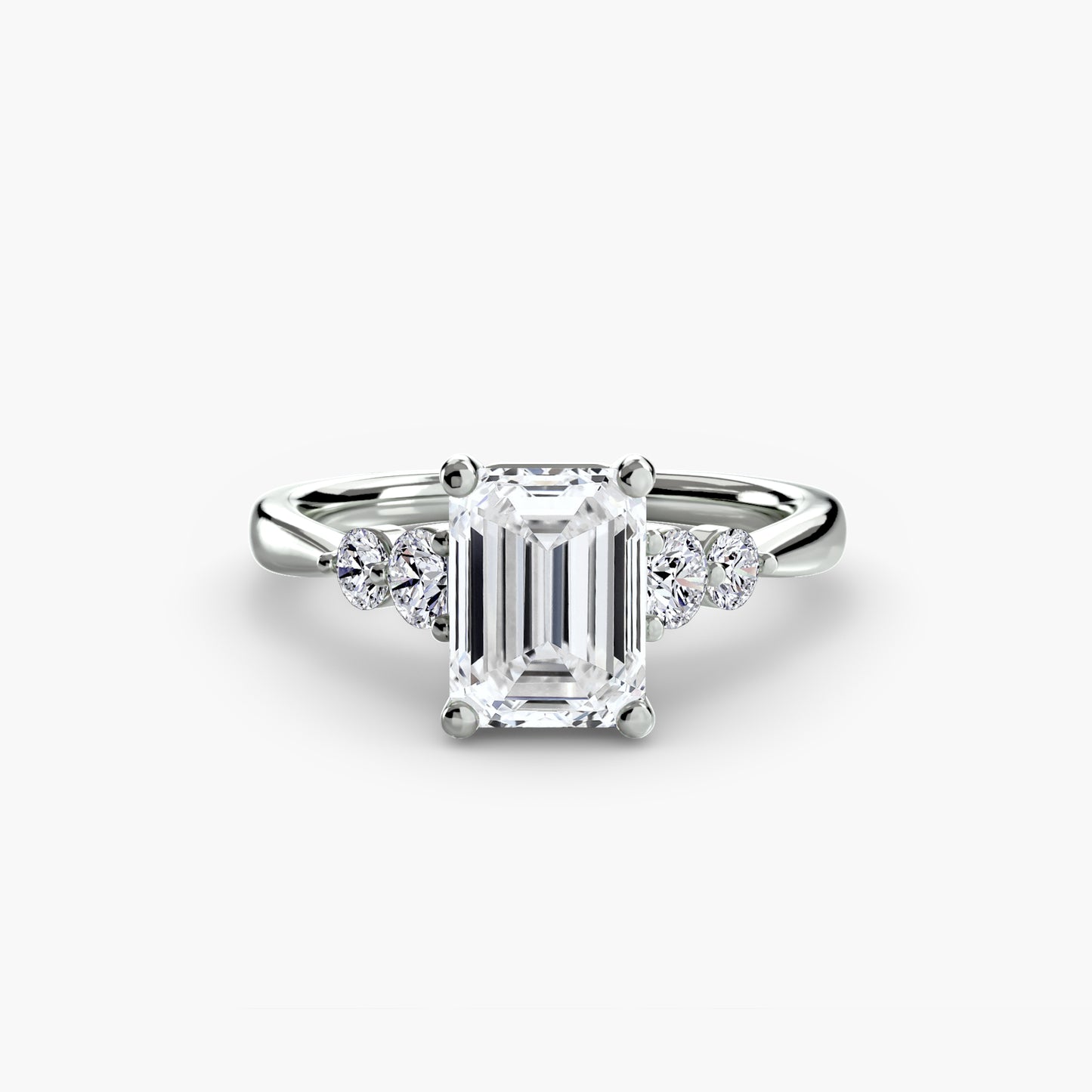 Solitaire Ring with Shoulder Accents 0.50ct–3.00ct and 0.23ct Side Stones in Classic Wedding Style | Imperial Time