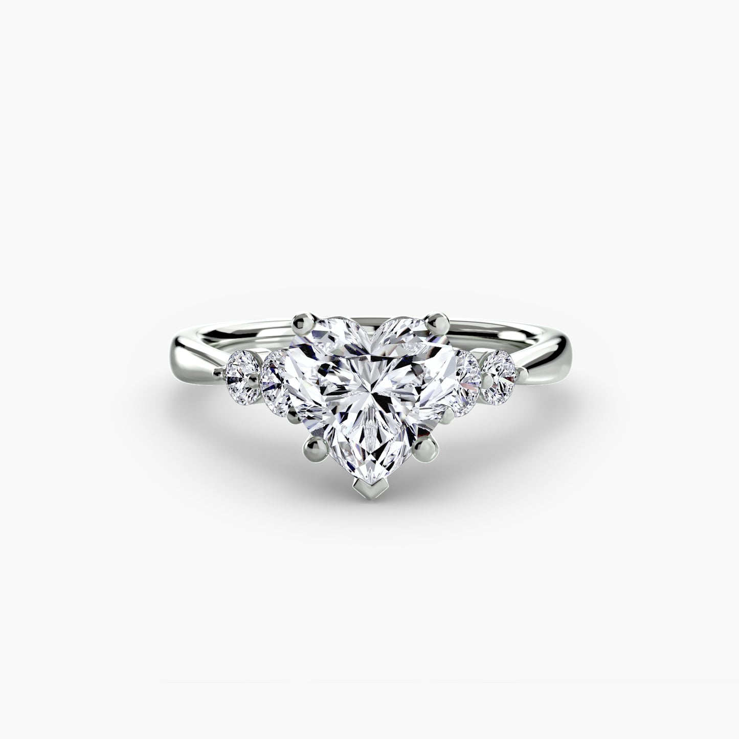 Solitaire Ring with Shoulder Accents 0.50ct–3.00ct and 0.23ct Side Stones in Classic Wedding Style | Imperial Time