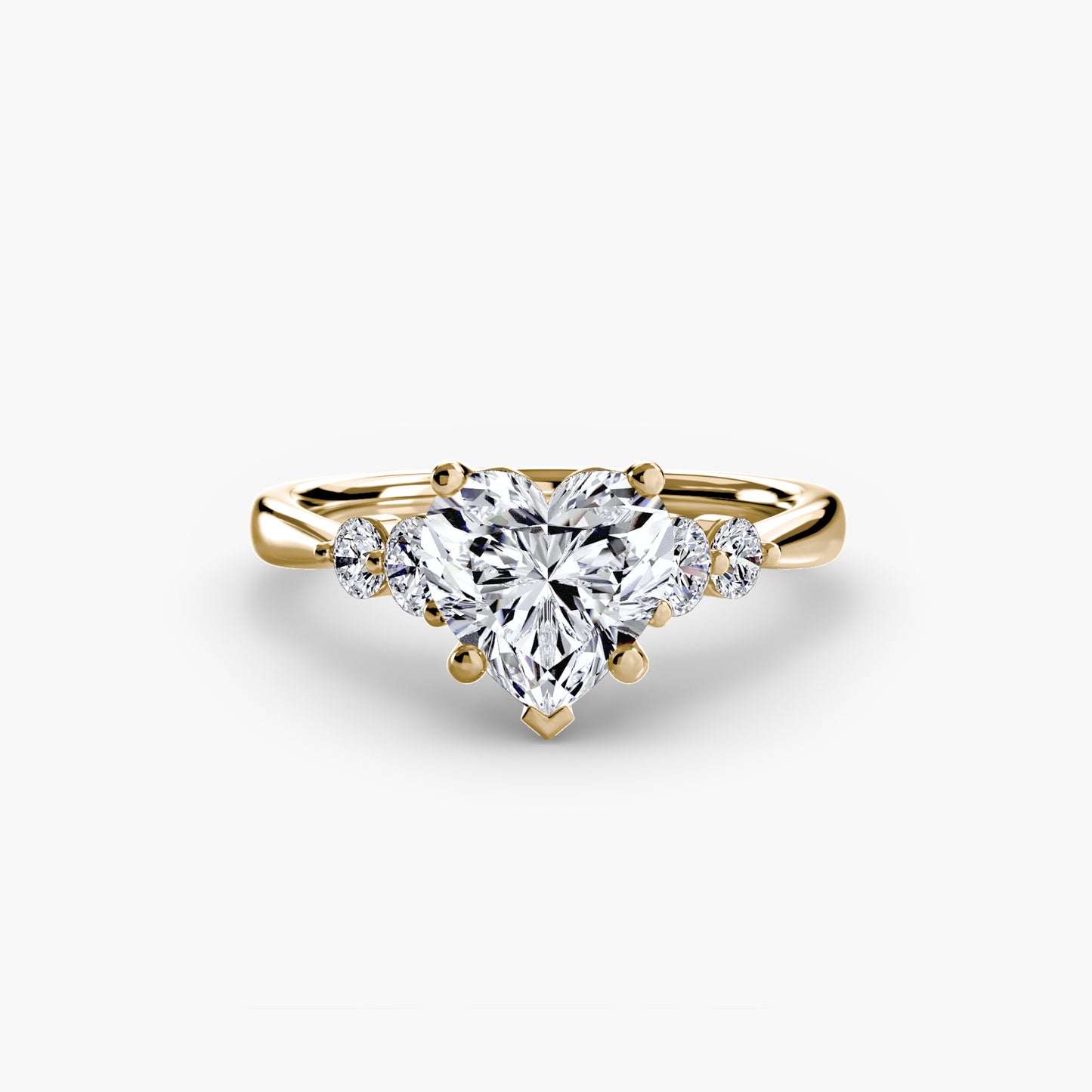 Solitaire Ring with Shoulder Accents 0.50ct–3.00ct and 0.23ct Side Stones in Classic Wedding Style | Imperial Time