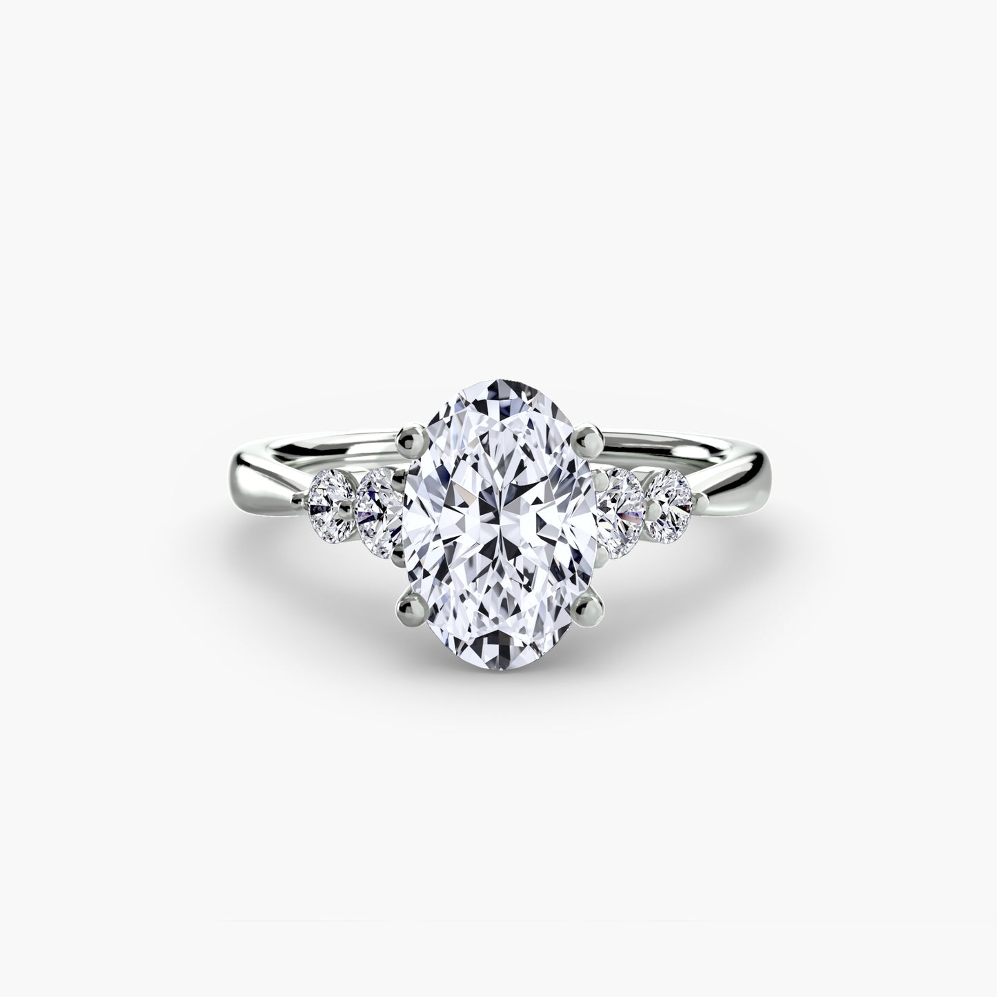Solitaire Ring with Shoulder Accents 0.50ct–3.00ct and 0.23ct Side Stones in Classic Wedding Style | Imperial Time