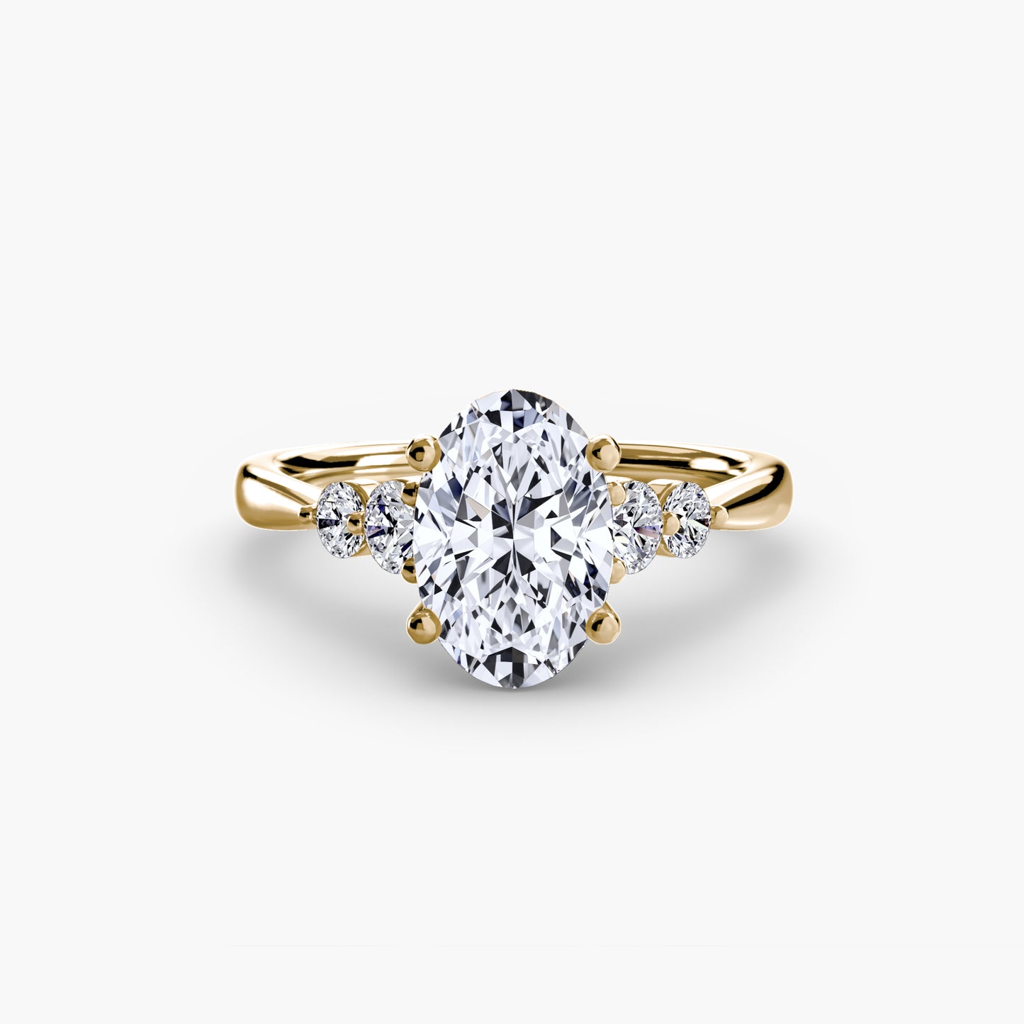 Solitaire Ring with Shoulder Accents 0.50ct–3.00ct and 0.23ct Side Stones in Classic Wedding Style | Imperial Time