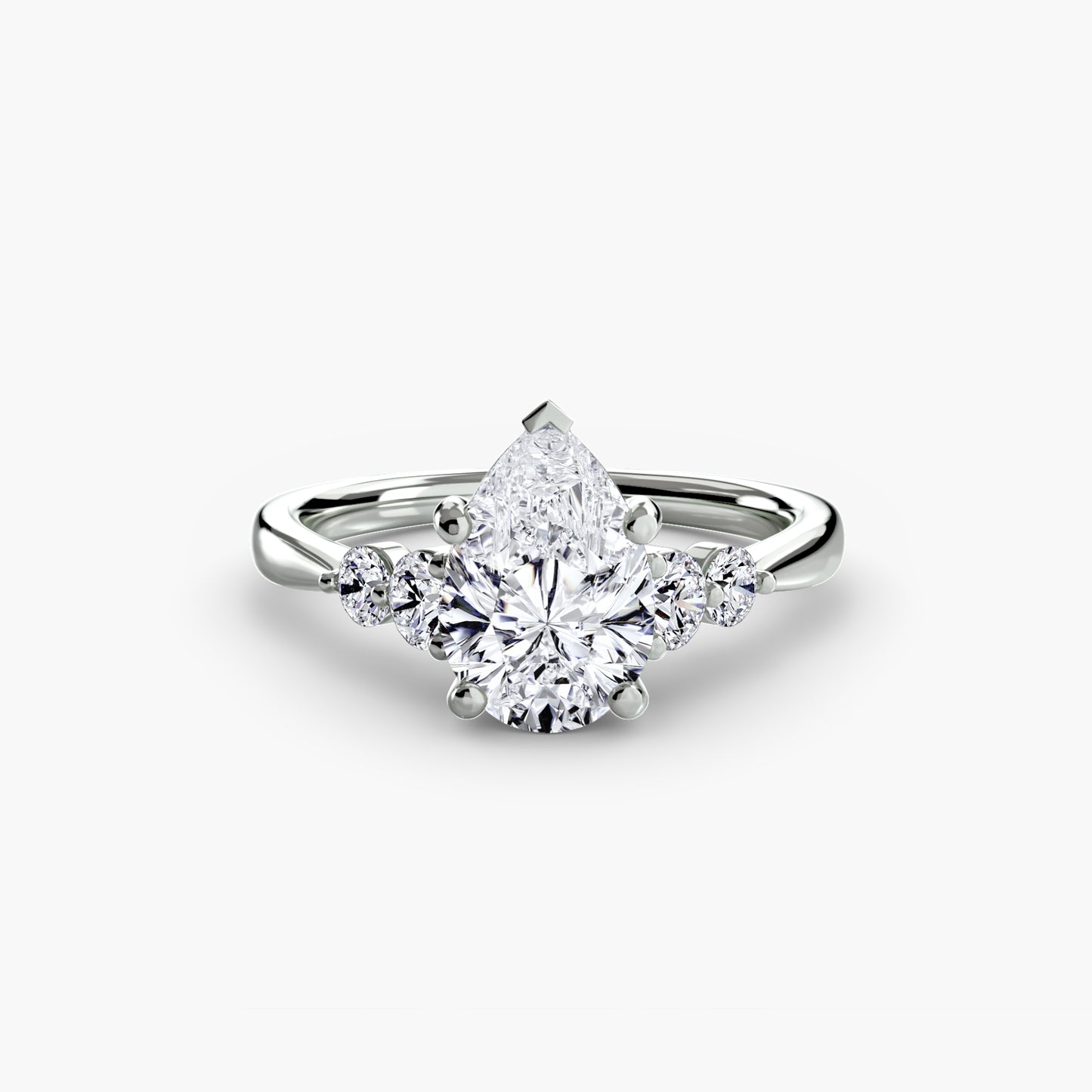Solitaire Ring with Shoulder Accents 0.50ct–3.00ct and 0.23ct Side Stones in Classic Wedding Style | Imperial Time