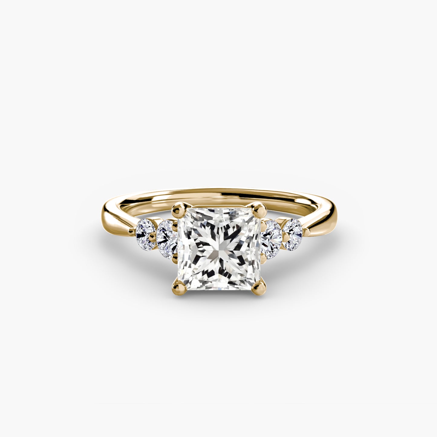 Solitaire Ring with Shoulder Accents 0.50ct–3.00ct and 0.23ct Side Stones in Classic Wedding Style | Imperial Time