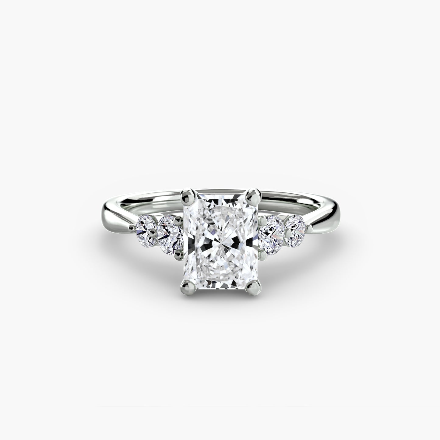 Solitaire Ring with Shoulder Accents 0.50ct–3.00ct and 0.23ct Side Stones in Classic Wedding Style | Imperial Time