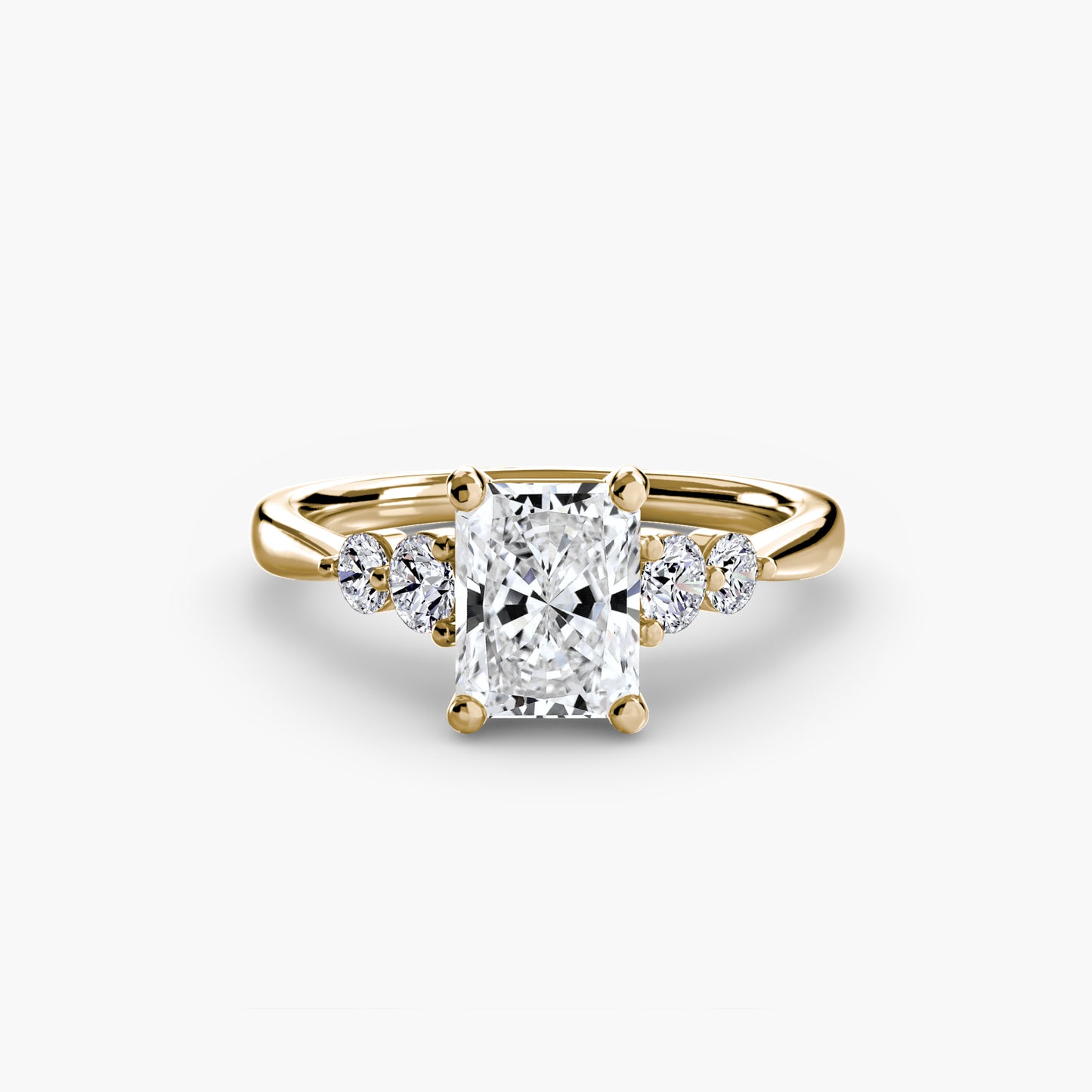 Solitaire Ring with Shoulder Accents 0.50ct–3.00ct and 0.23ct Side Stones in Classic Wedding Style | Imperial Time