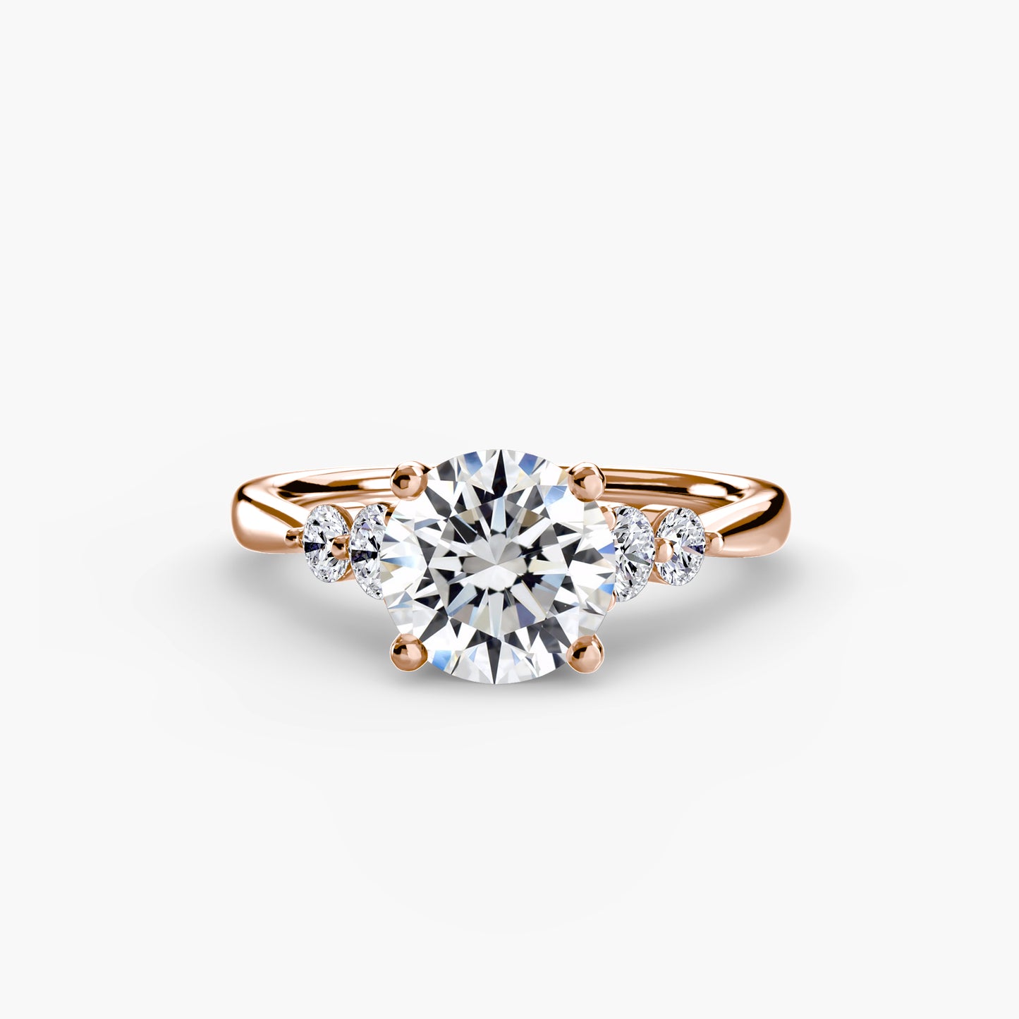 Solitaire Ring with Shoulder Accents 0.50ct–3.00ct and 0.23ct Side Stones in Classic Wedding Style | Imperial Time