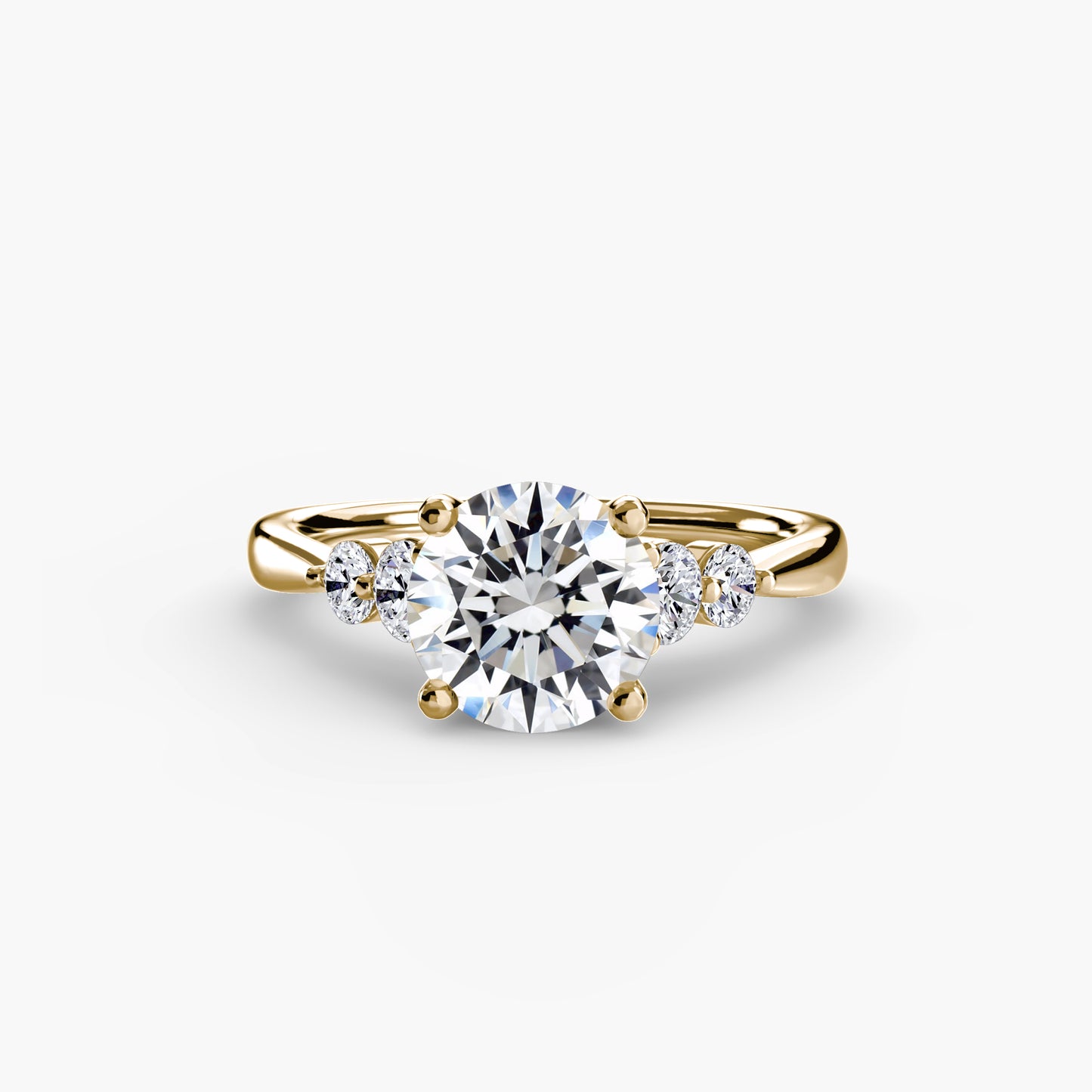Solitaire Ring with Shoulder Accents 0.50ct–3.00ct and 0.23ct Side Stones in Classic Wedding Style | Imperial Time
