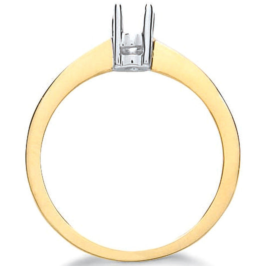 9ct Yellow Gold Ring Mount 0.10-0.15ct - Fine Ring - Certified Authentic - Swiss Made – Luxury Jewellery by Imperial T