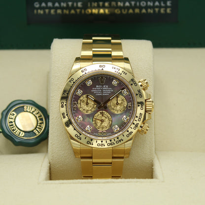 Rolex Daytona 116508 Tahitian mother-of-pearl diamond dial in 18ct yellow gold