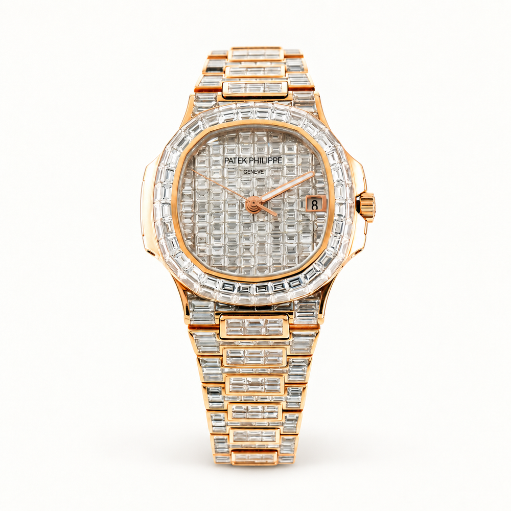 Patek Philippe Nautilus 5711-1R Diamond Baguette 18K Rose Gold 
