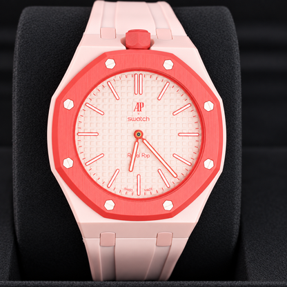 Swatch x AP Royal Pop Otto Rosso SSX03R100N pink and red Bioceramic wristwatch - product photo 4