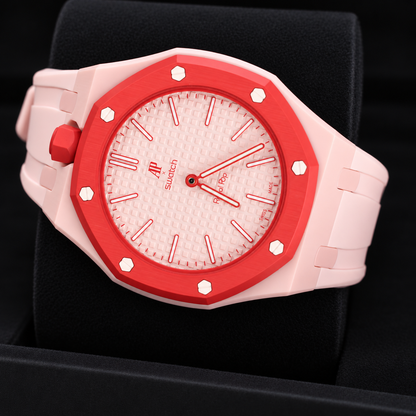 Swatch x AP Royal Pop Otto Rosso SSX03R100N pink and red Bioceramic wristwatch - product photo 5