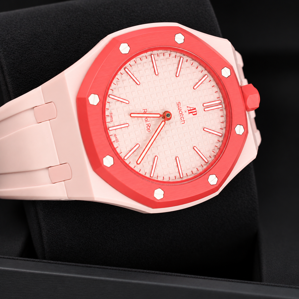 Swatch x AP Royal Pop Otto Rosso SSX03R100N pink and red Bioceramic wristwatch - product photo 6