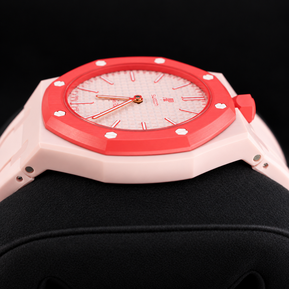 Swatch x AP Royal Pop Otto Rosso SSX03R100N pink and red Bioceramic wristwatch - product photo 9