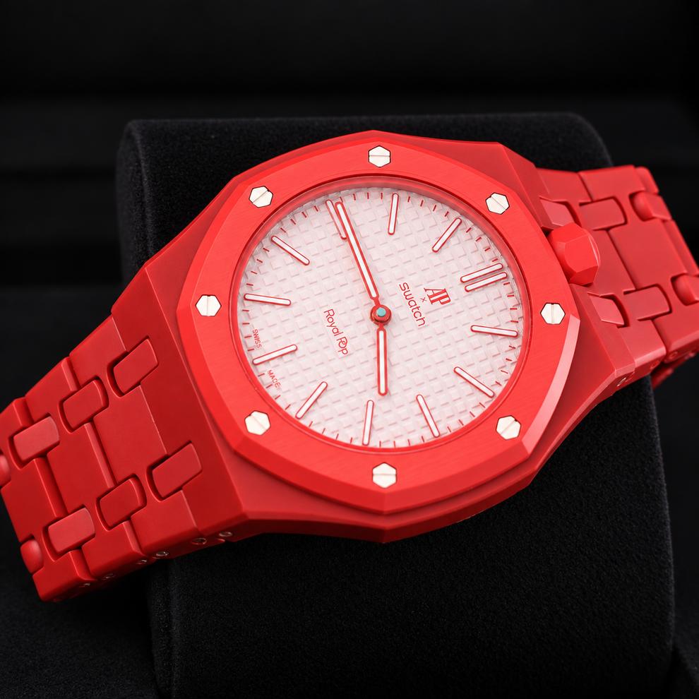 Swatch OTTO ROSSO SSX03R100N watch with compatible Bioceramic case and bracelet strap