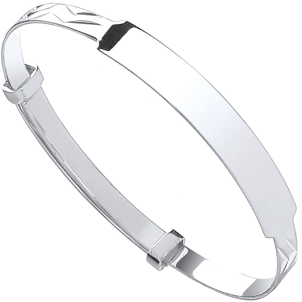 Silver Baby Expandable ID Bangle – product view