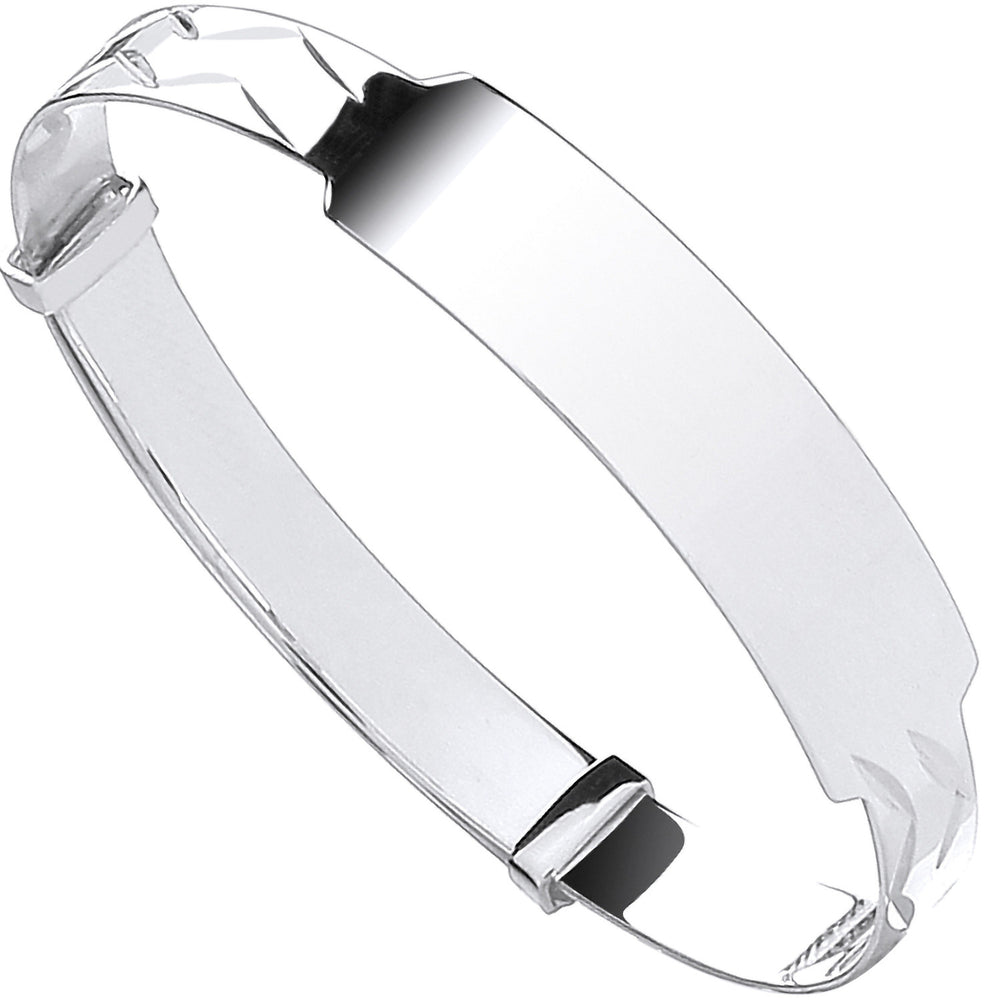 Silver Baby Expandable ID Bangle – product view