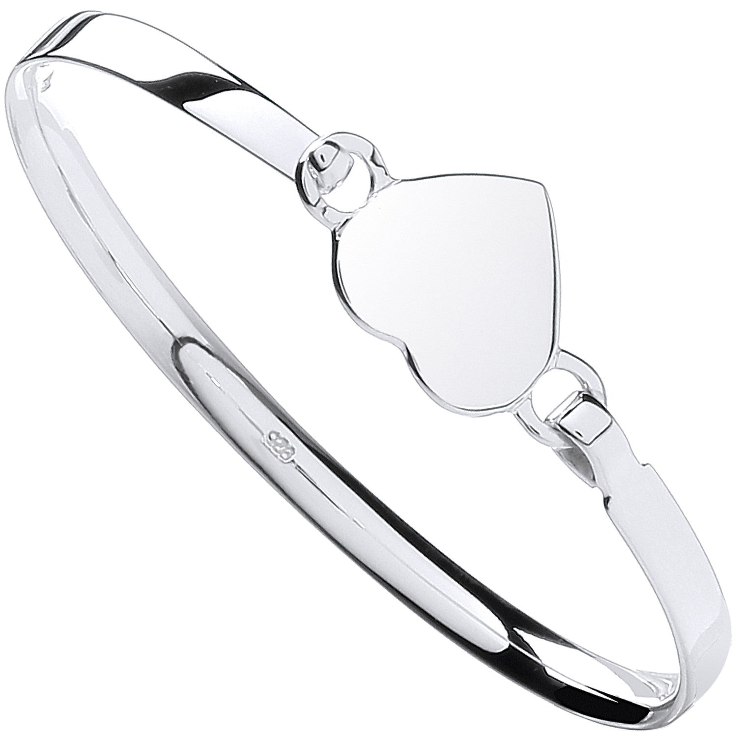 Silver Maiden Heart Bangle