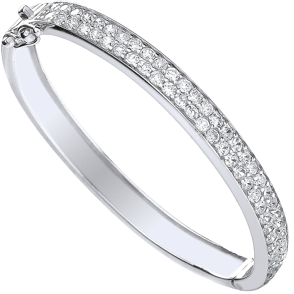 Silver Baby 2 Row Cubic Zirconia Bangle – product view