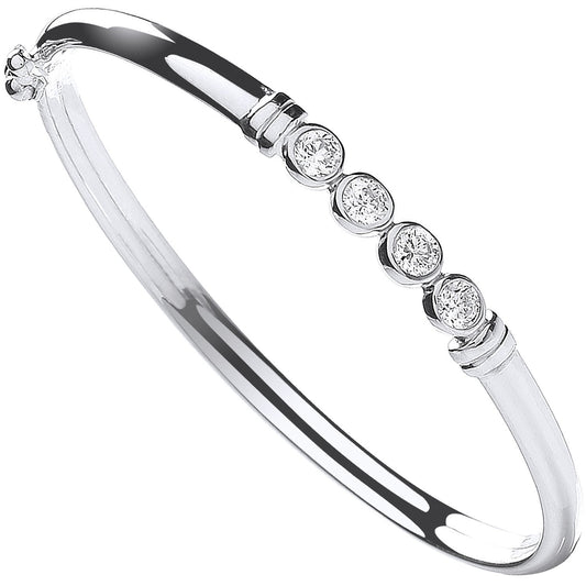 Silver Baby Cubic Zirconia Bangle - Luxury Watch - Certified Authentic - Swiss Made – Luxury Watch by Imperial Time UK