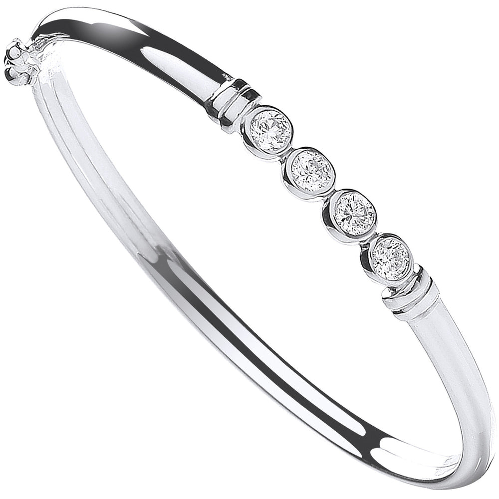 Silver Baby Cubic Zirconia Bangle