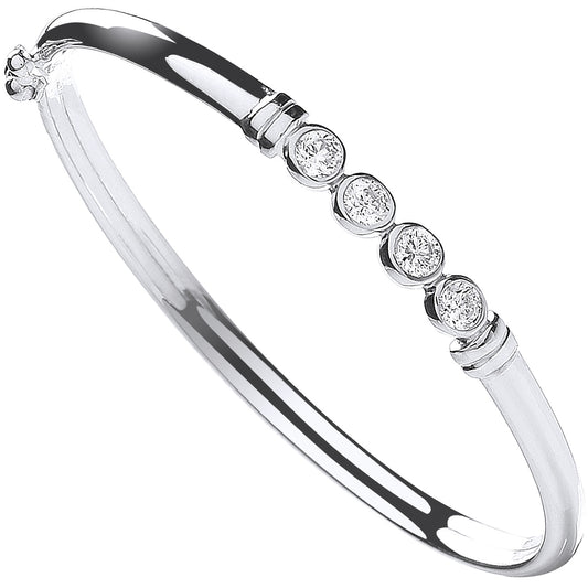 Silver Baby Cubic Zirconia Bangle