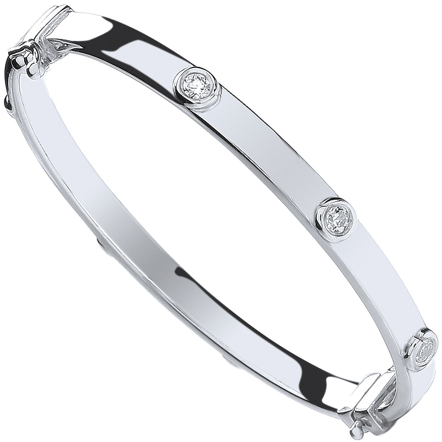 Silver Baby Cubic Zirconia Bangle - Luxury Watch - Certified Authentic - Swiss Made – Luxury Watch by Imperial Time UK