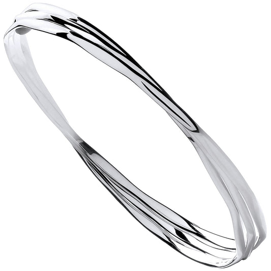 Silver Russian Faceted Ladies Bangle - Luxury Watch - Certified Authentic - Swiss Made – Luxury Watch by Imperial Time